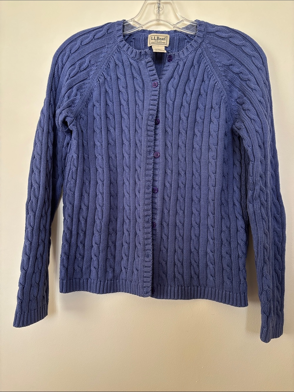 L.L. Bean Women’s Cable Knit Cardigan - Periwinkle